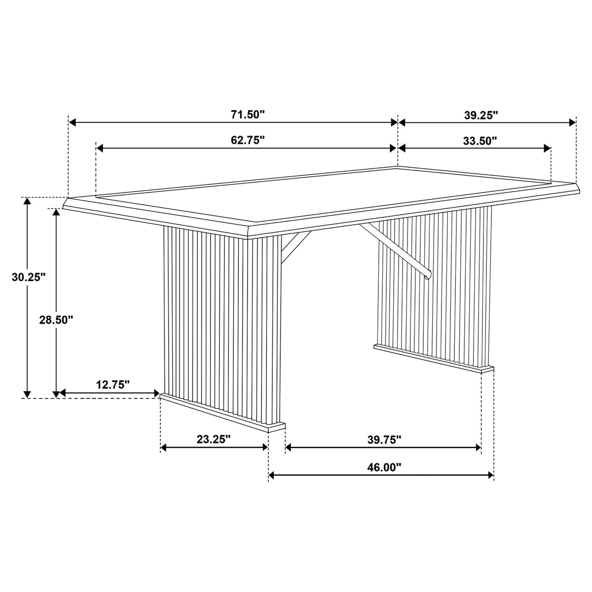 Wawona - Juego de mesa de comedor rectangular