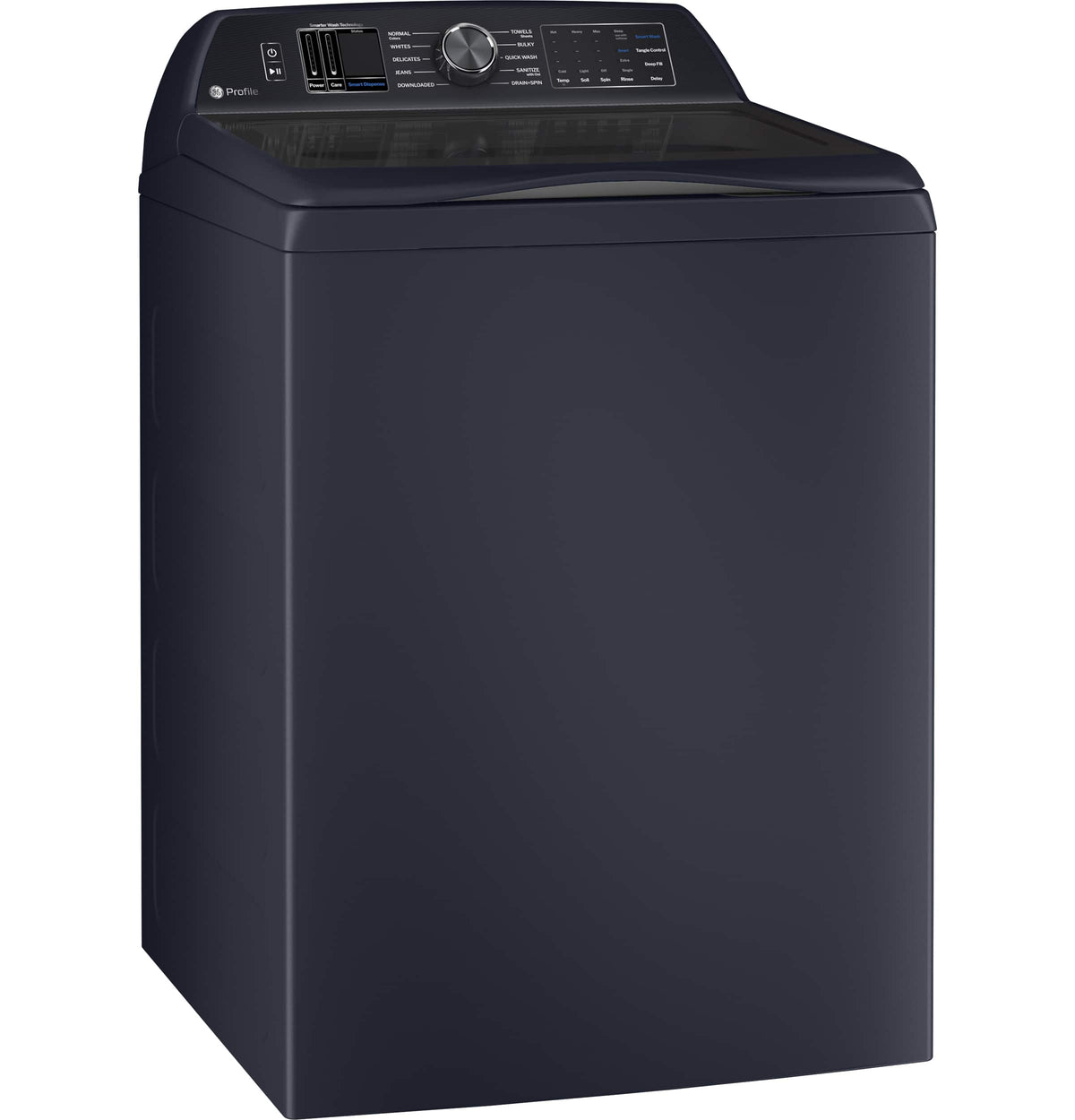 GE Profile - 5.4 Cu. Ft. High-Efficiency Smart Top Load Washer with Adaptive SmartDispense - Sapphire Blue