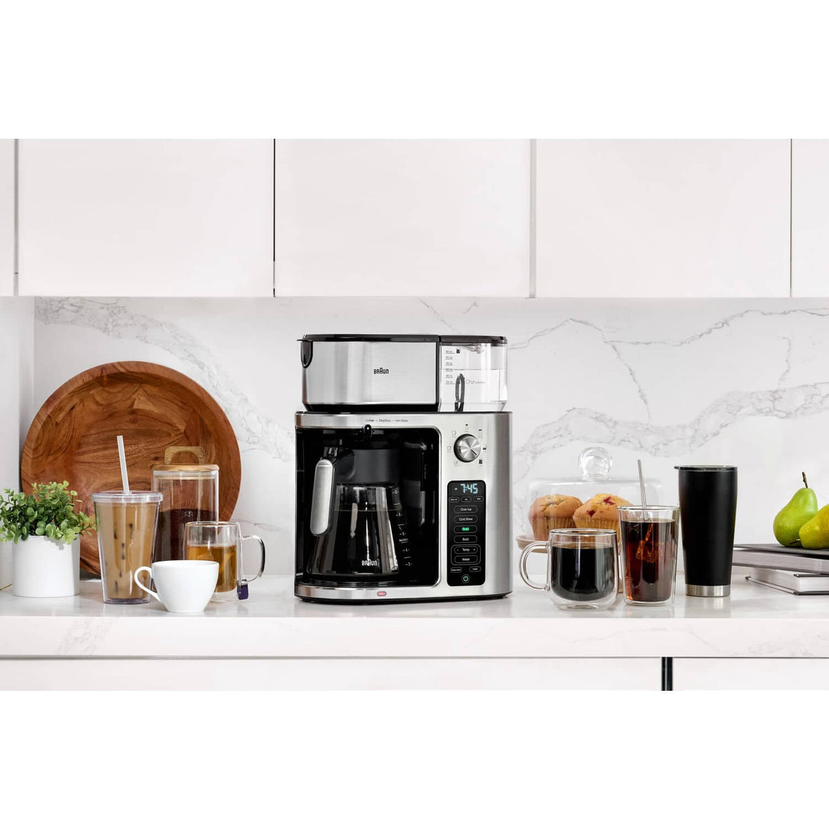 Nespresso - MultiServe Plus 10- Cup Pod Free Drip Coffee Maker, 7 Brew Sizes / Hot & Cold Brew & Hot Water for Tea - Stainless Steel