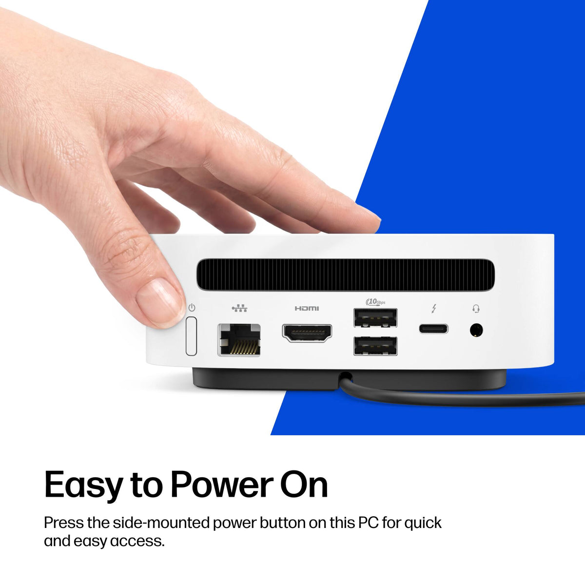 HP - OmniDesk Mini PC - Intel Core 3 304 - 8GB Memory - 128GB UFS - Cashmere White