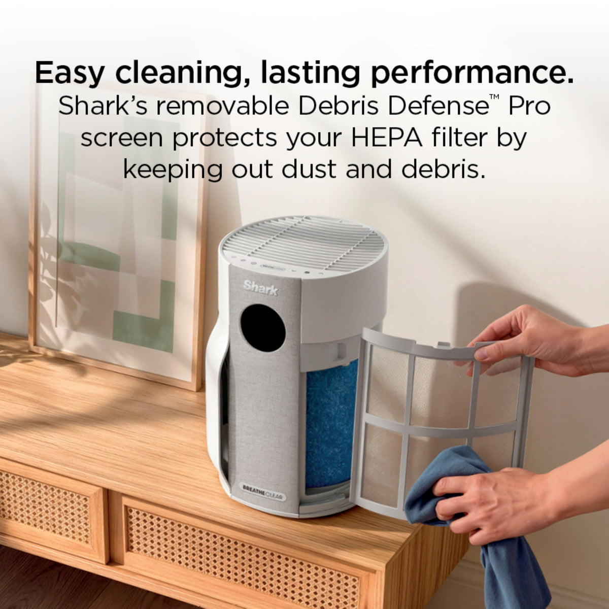 Shark - BreatheClear Air Purifier with NeverChange, 750 sqft - Dove