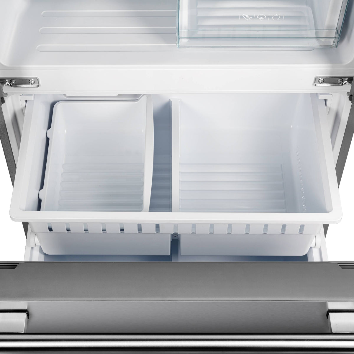 Forno Appliances - 30 in. Wide Gallipoli 17.5 Cu. Ft. Freestanding French Door Refrigerator with Decorative Trim Grill - Stainless Steel