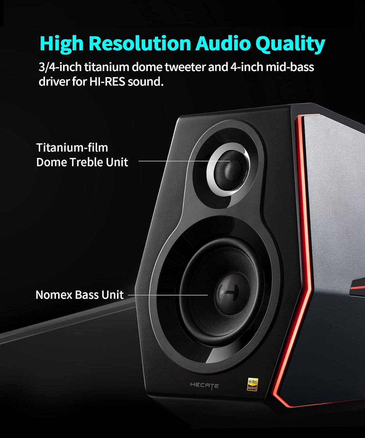 Edifier - G5000 2.0 Bluetooth Gaming Speakers (2-Piece) - Black