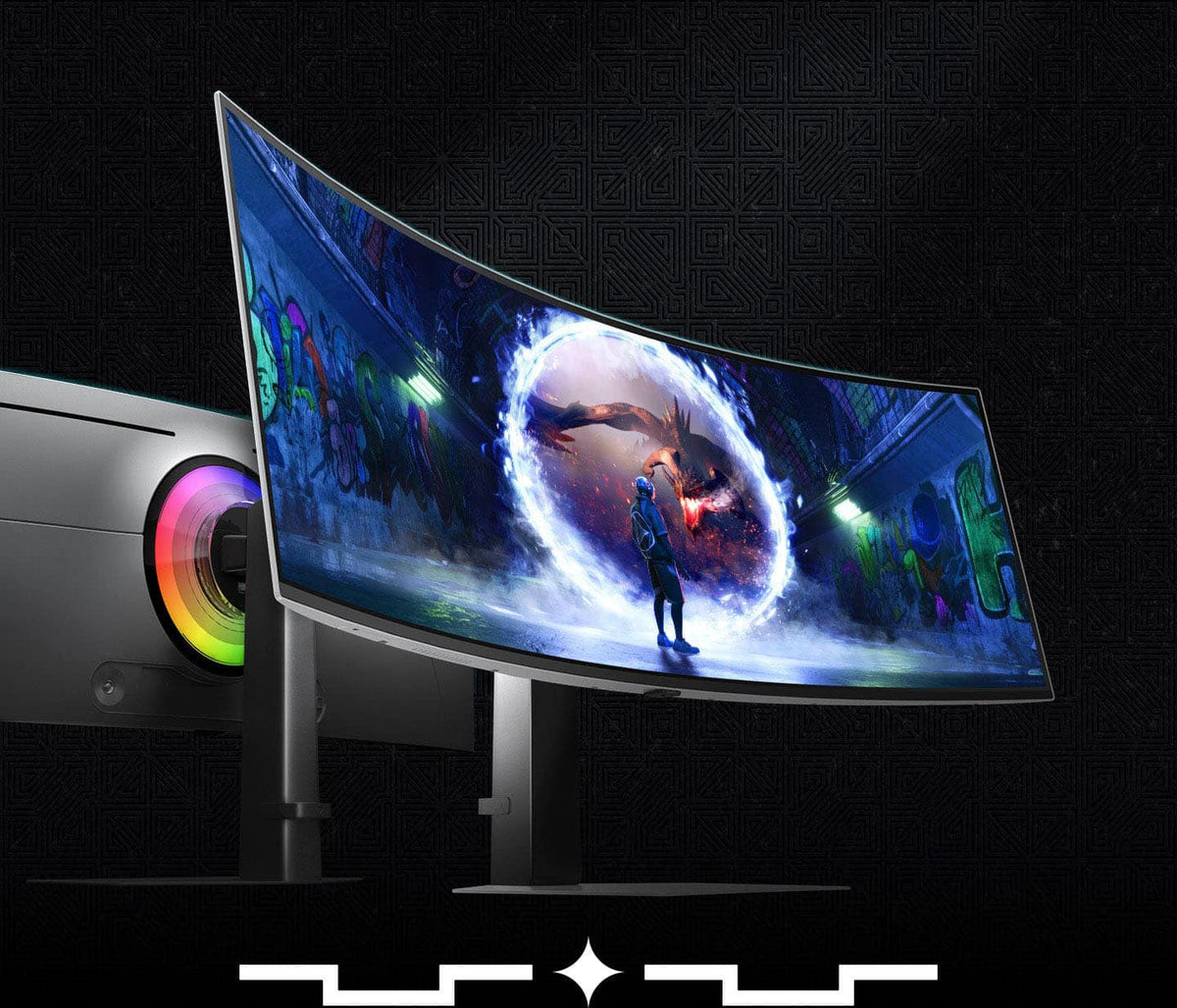 Samsung - 49" Odyssey OLED G9 (G93SD) Dual-QHD 240Hz 0.03ms G-Sync Compatible Curved Glare Free Gaming Monitor - Silver