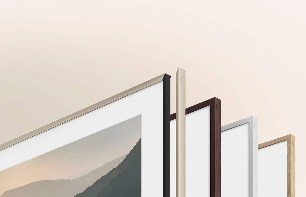 Samsung - 85" The Frame Customizable Bezel - Modern - White
