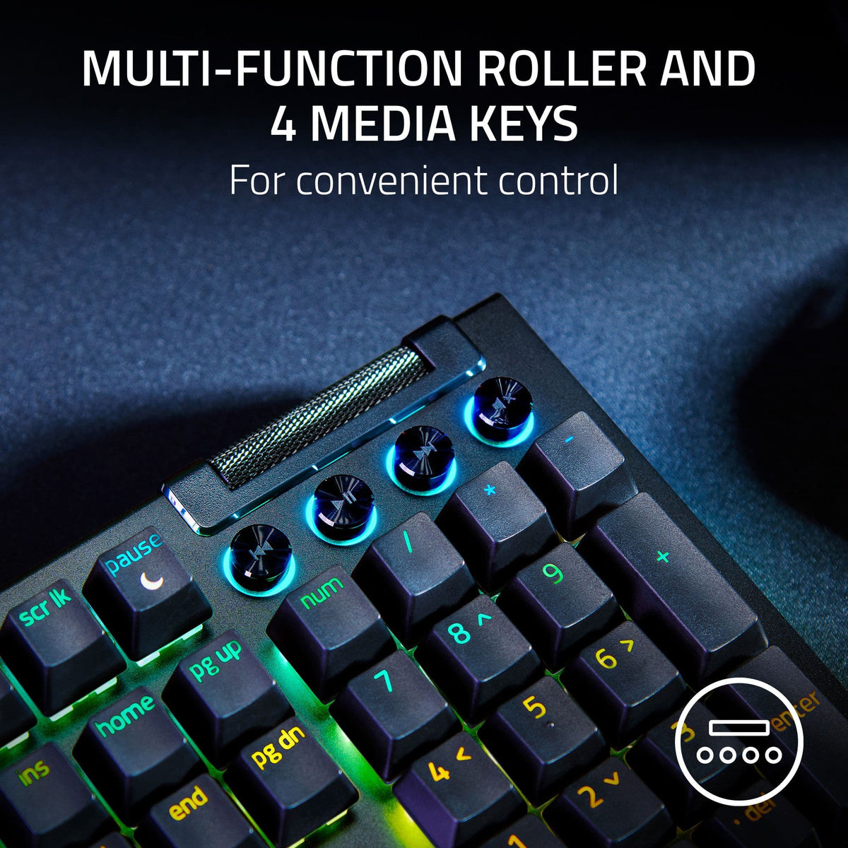 Razer - BlackWidow V4 Full Size Wired Mechanical Green Clicky Switch Gaming Keyboard with Chroma RGB Backlighting - Black