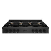 ZLINE - 48 in. Wide 8 Burner Paramount Gas Rangetop with  and Porcelain Cooktop in Black Satin Steel (SRTBS-BR-48) - Black Satin Stainless Steel