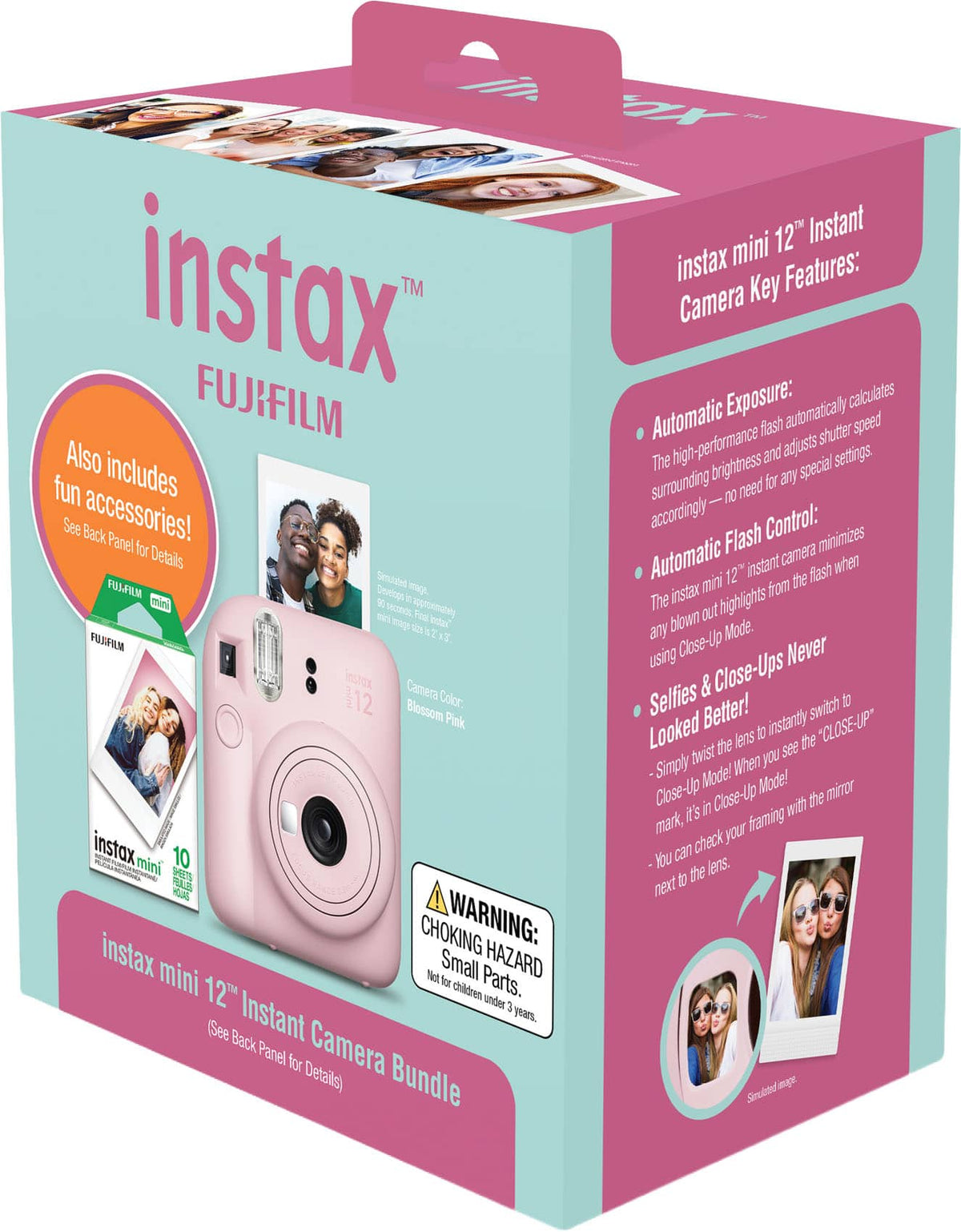 Fujifilm - instax mini 12 Holiday Bundle 2026 - Blossom Pink