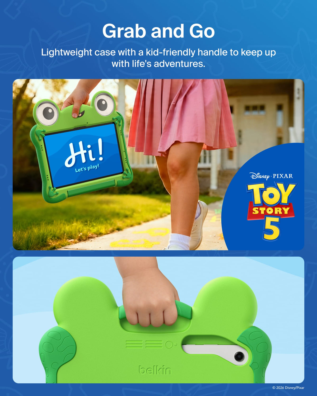 Belkin - Disney Pixar Toy Story 5 Lilypad Inspired Samsung Case (A11+) with Handle & Kickstand - Green