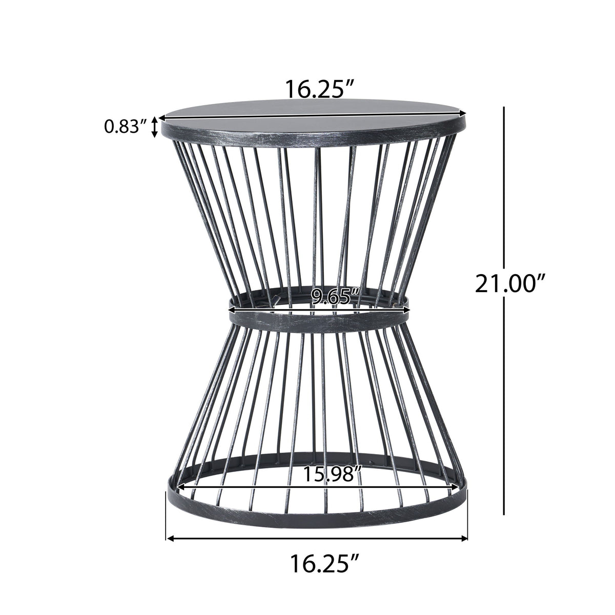 Lassen - Modern Outdoor Side Table With Hourglass Design
