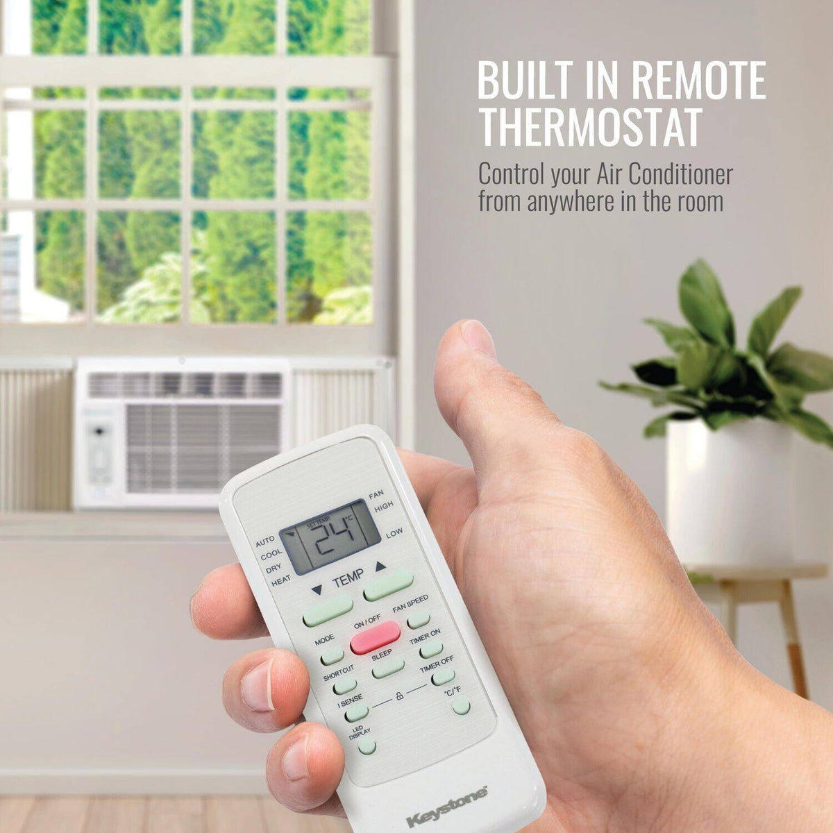 Keystone - 6,000 BTU 115V 250 Sq. Ft. Window Air Conditioner with Remote - White