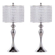 Ashland - Contemporary Table Lamp Round Clear Crystal Beads (Set of 2) - Nickel