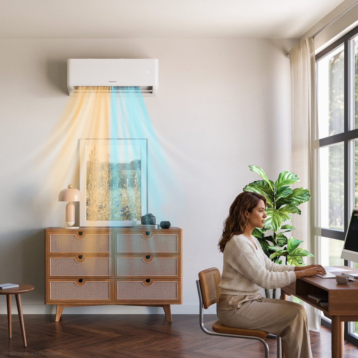 Keystone - Summit 230V 400 Sq. Ft. 9,000 BTU Smart Mini Split Air Conditioner 10,000 BTU Heater - White