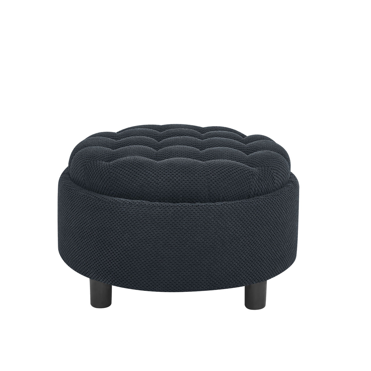 Mesa otomana redonda con almacenamiento