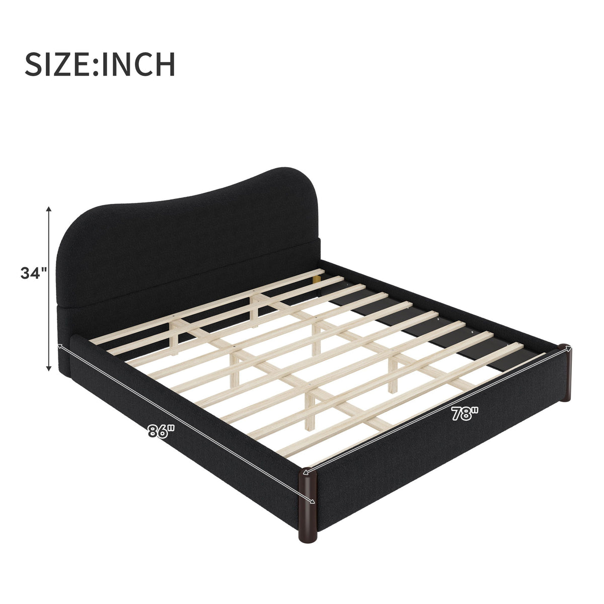 Base de cama tapizada con plataforma Comfort