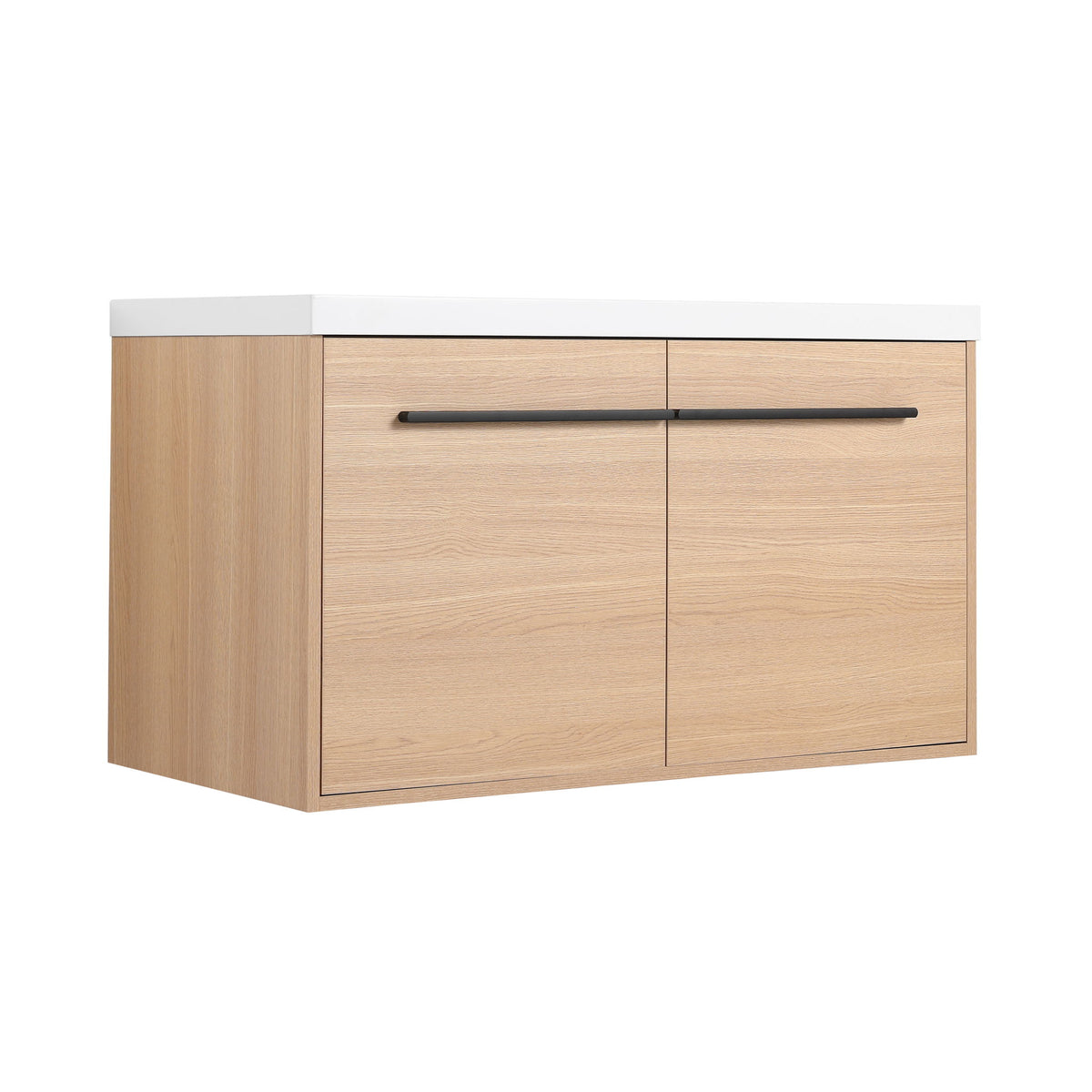 Bathroom Vanity Set With Resin Countertop Sink, 2 Doors
