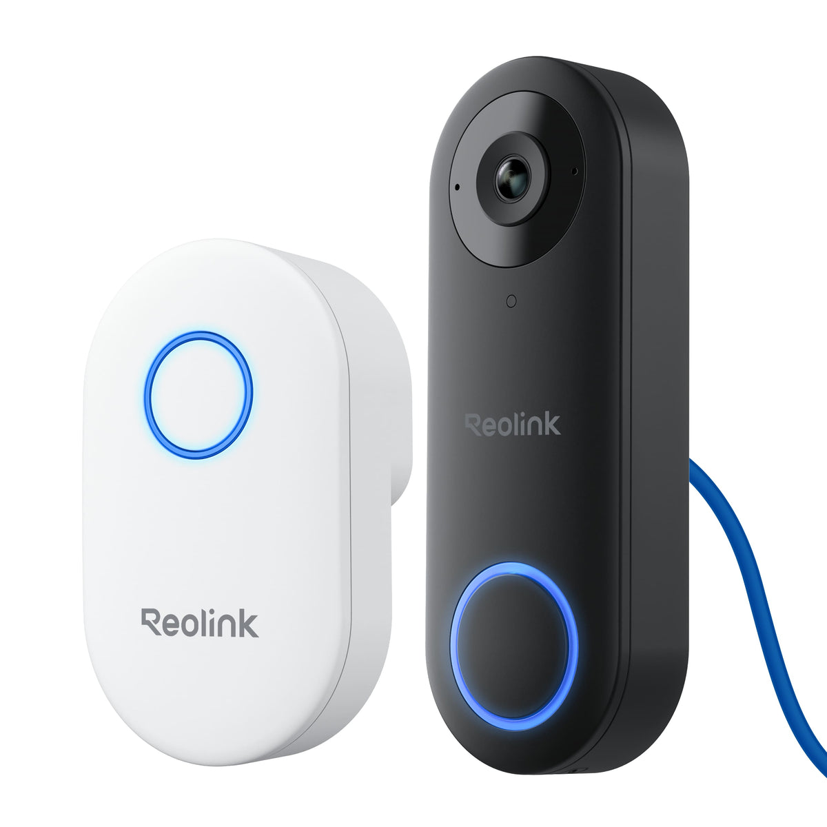 Reolink - D340P Wired PoE Video Doorbell Camera 2K+ 5MP with Chime, Pre-Record, Works with NVRs - Black