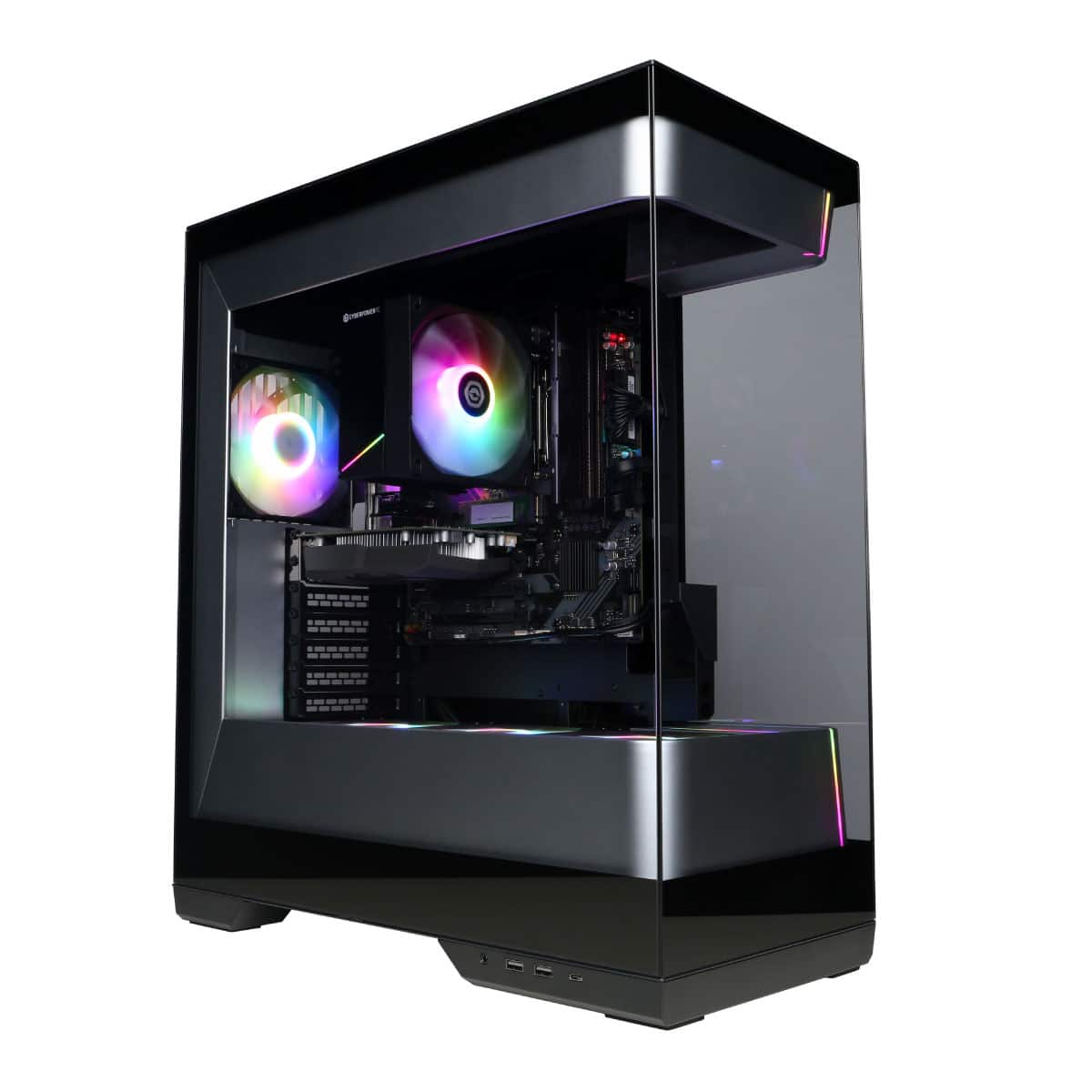 CyberPowerPC - Gaming Desktop - AMD Ryzen 5 8400F - NVIDIA GeForce RTX 3050 6GB - 16GB DDR5 - 1TB PCIe 4.0 SSD Storage - Black