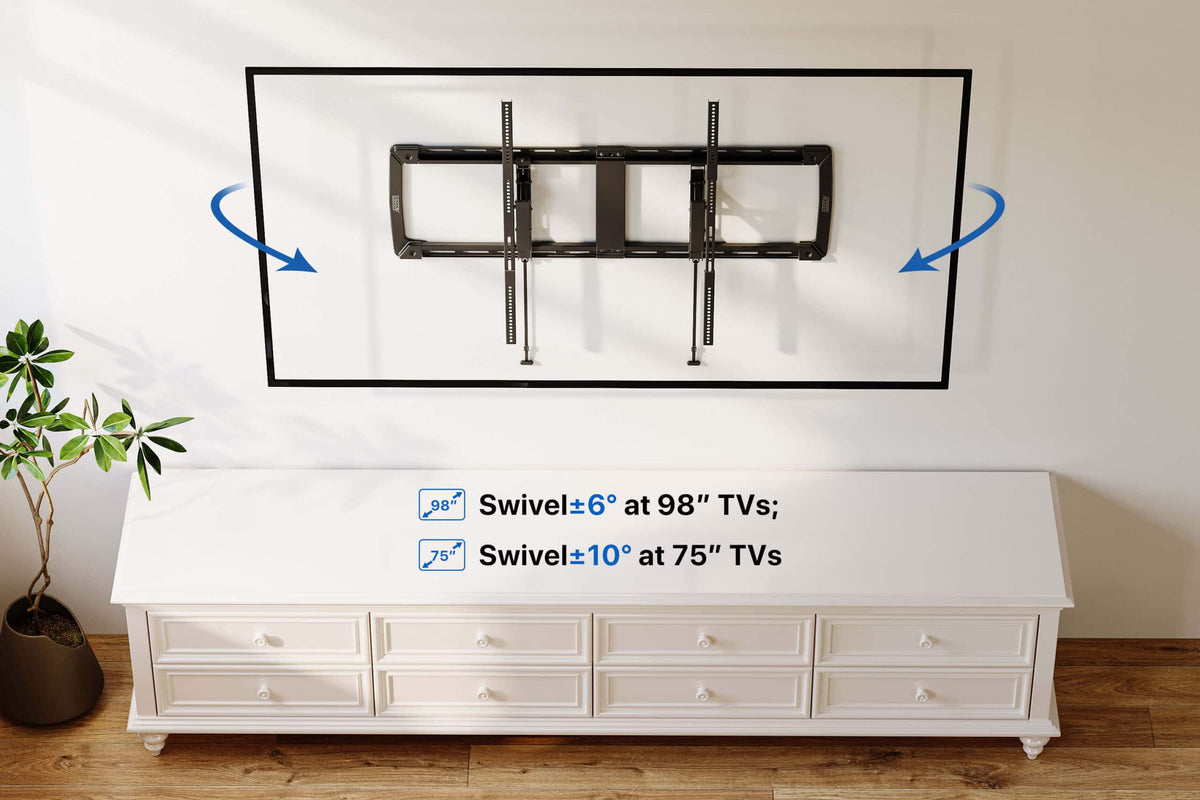 ErgoAV - 75″ -116″ Low Profile Extend, Swivel & Fixed TV Mount Model ERMLX1-01B - Black