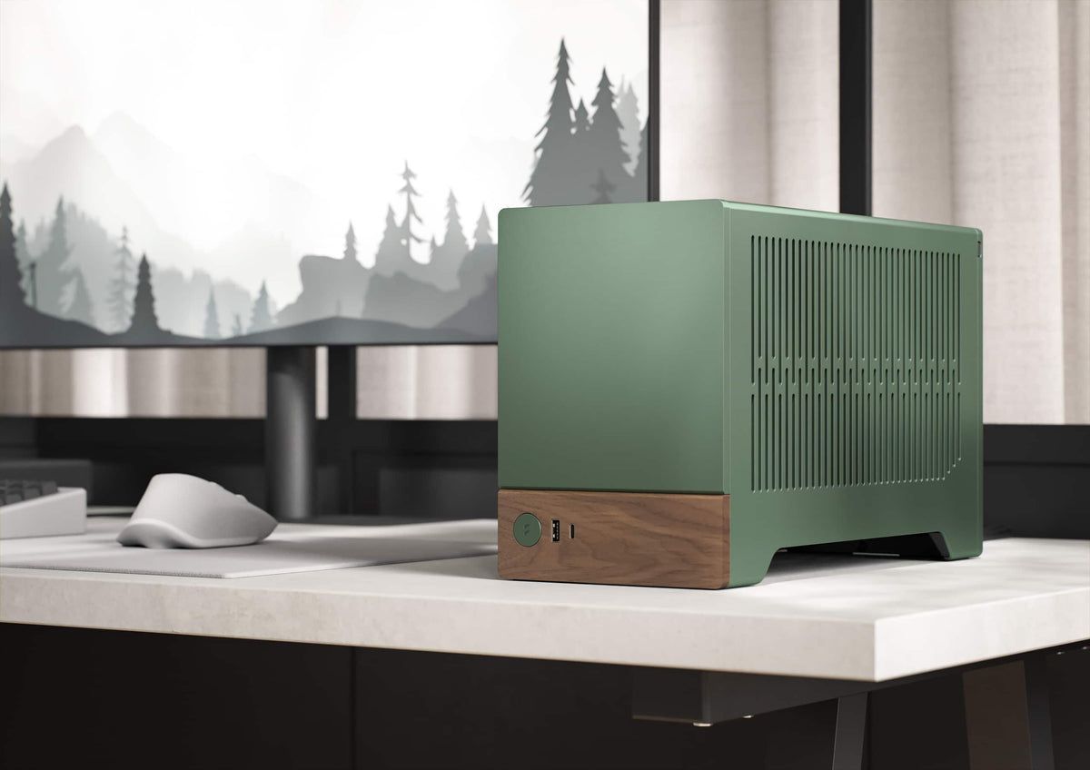 Fractal Design - Terra Jade Mini-ITX Small Form Factor PC Case with PCIe 4.0 Riser - Jade