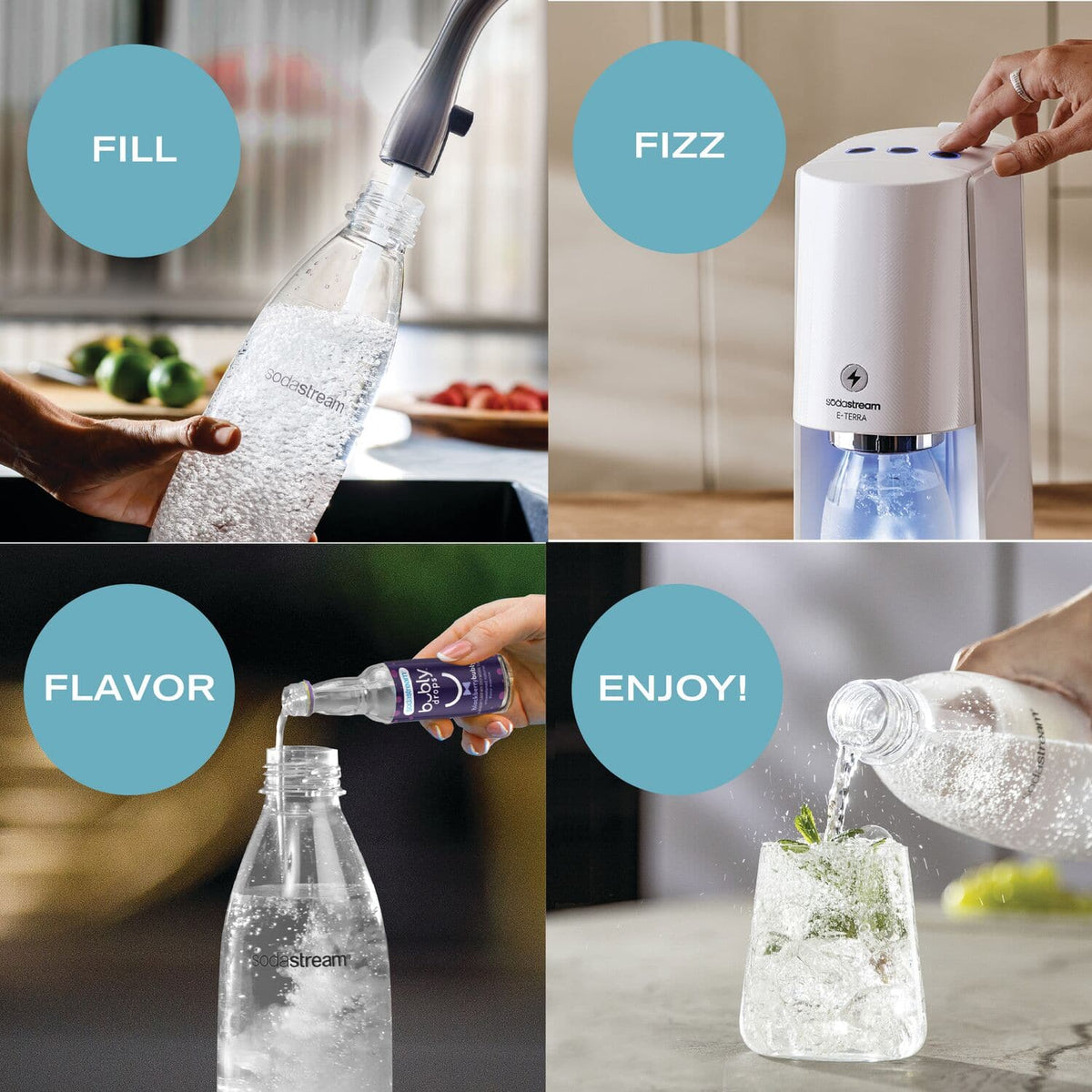 SodaStream - E-TERRA Sparkling Water Maker - White