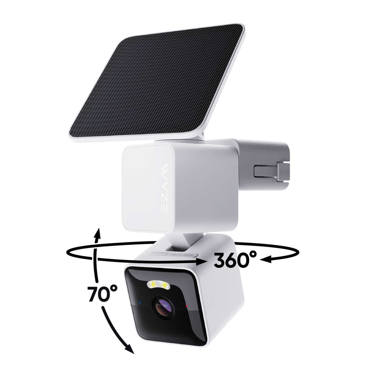 Wyze - Solar Cam Pan 2K Outdoor Solar Powered Security Camera with 360° Pan/Tilt and AI Person Tracking - White