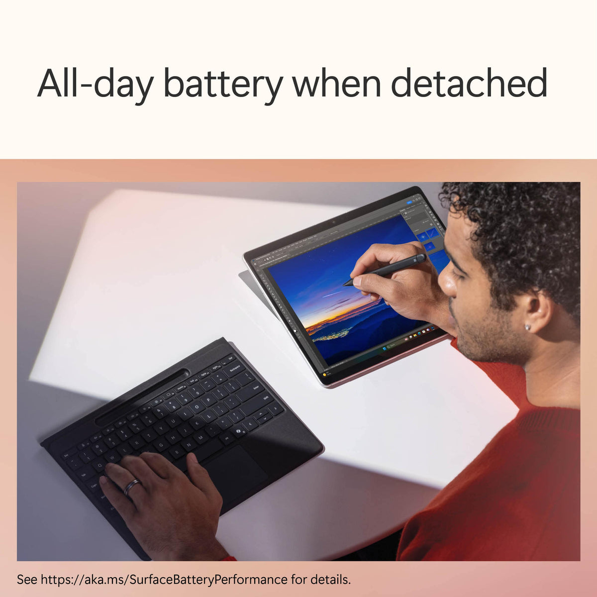 Microsoft - Surface Slim Pen (2nd Edition) and Pro 13" Flex Keyboard for Pro 13" (11th Edition), Pro 9, Pro 8 - Black