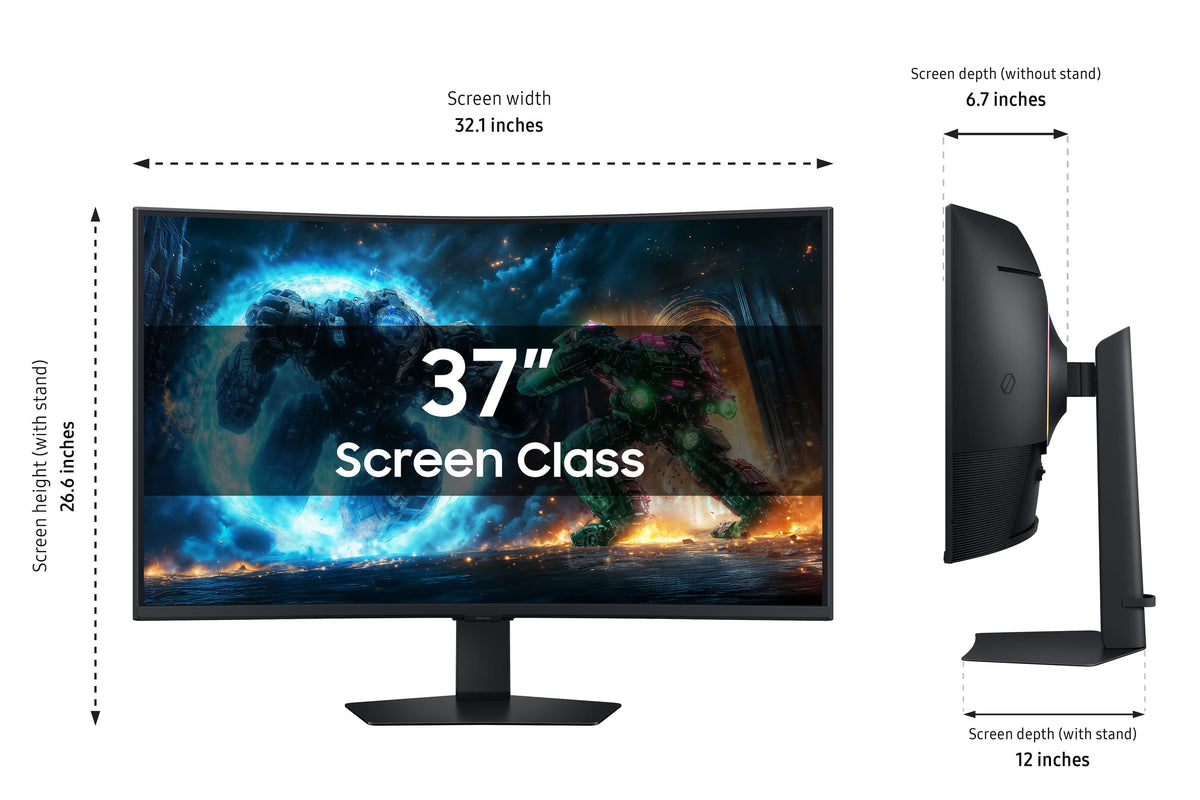 Samsung - 37" Odyssey G75F 4K 165Hz 1ms AMD FreeSync Prem Pro Curved Gaming Monitor with HDR 600 (DisplayPort, HDMI) - Black