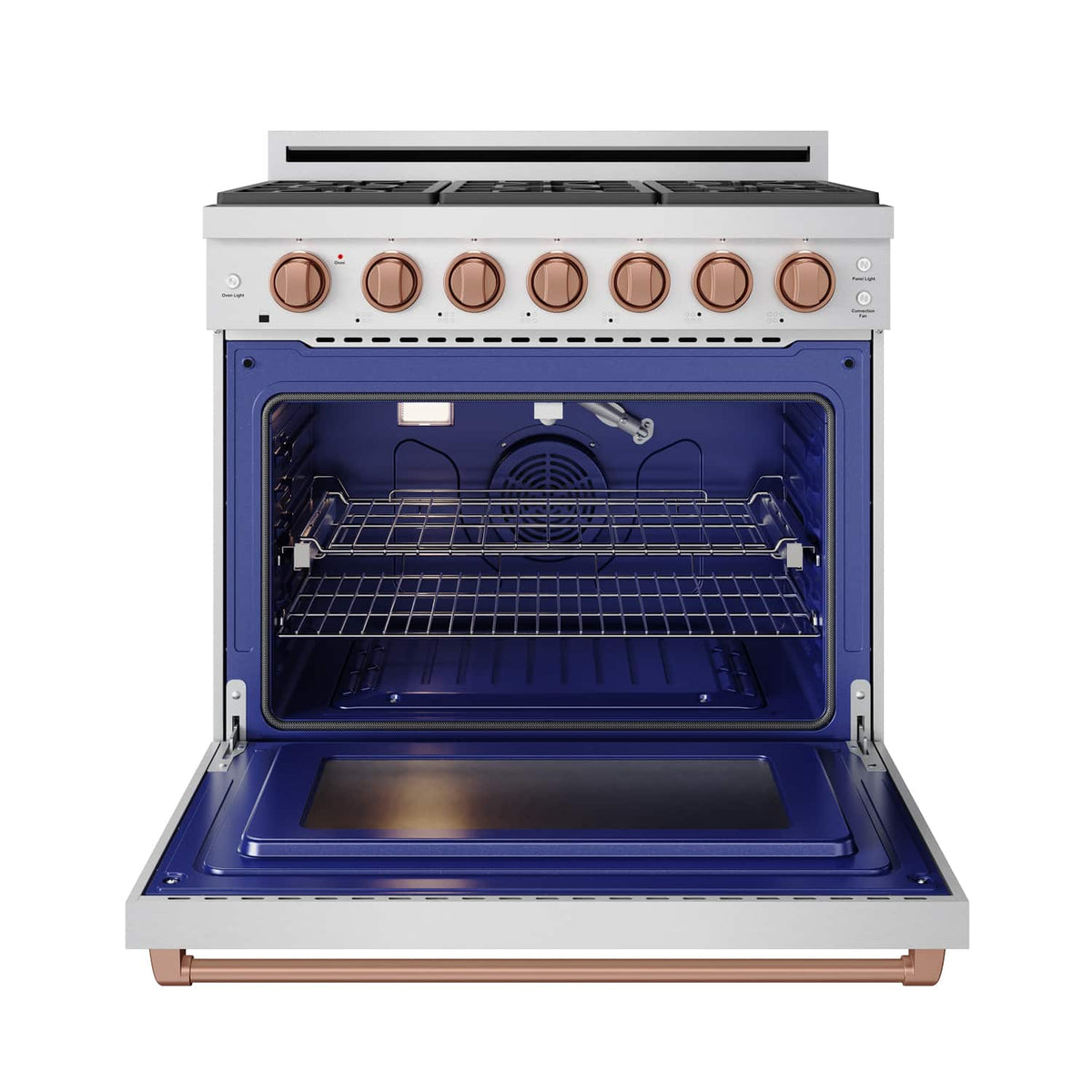 36 in. Wide 6 Burner Gordon Ramsay Series by Thor Kitchen 6.0 Cu. Ft Freestanding Gas Range with Rose Gold Hardware - Stainless Steel