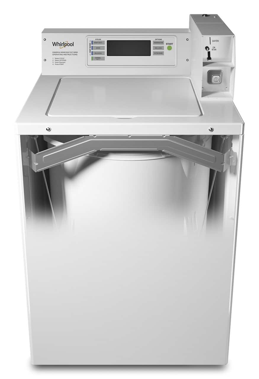 Whirlpool - 3.3 Cu. Ft. Commercial Top-Load Washer with Factory-Installed Coin Drop and Coin Box - White