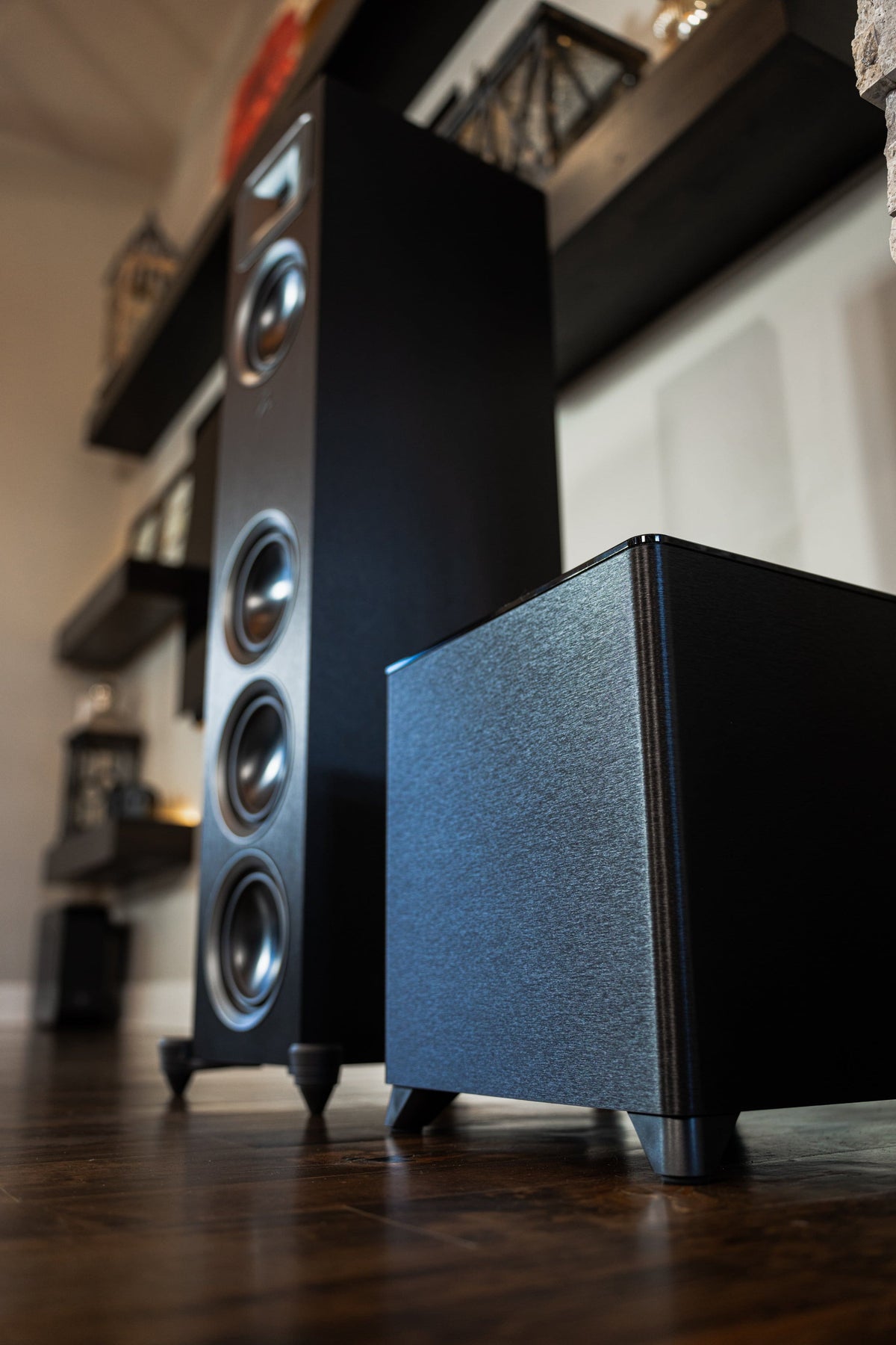 MartinLogan - Dynamo Foundation 10, 10” Sealed, Powered Subwoofer, with Magnitude MT-400 Amplifier, DSP-Optimized, and Wireless Ready - Brushed Black