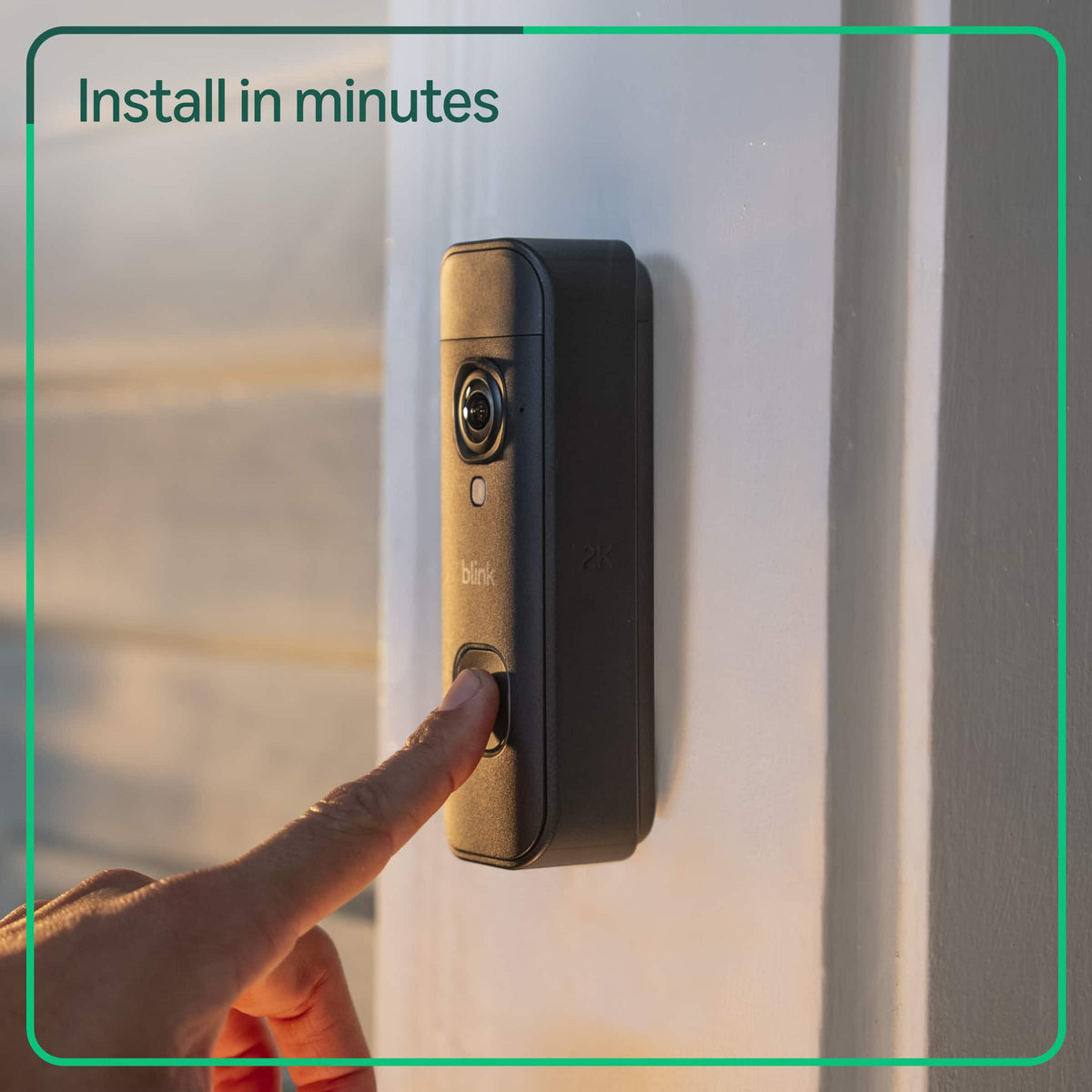 Blink - Battery Doorbell 2K+ Sync Module Core included - Wireless video doorbell, 2K resolution, enhanced audio - Black