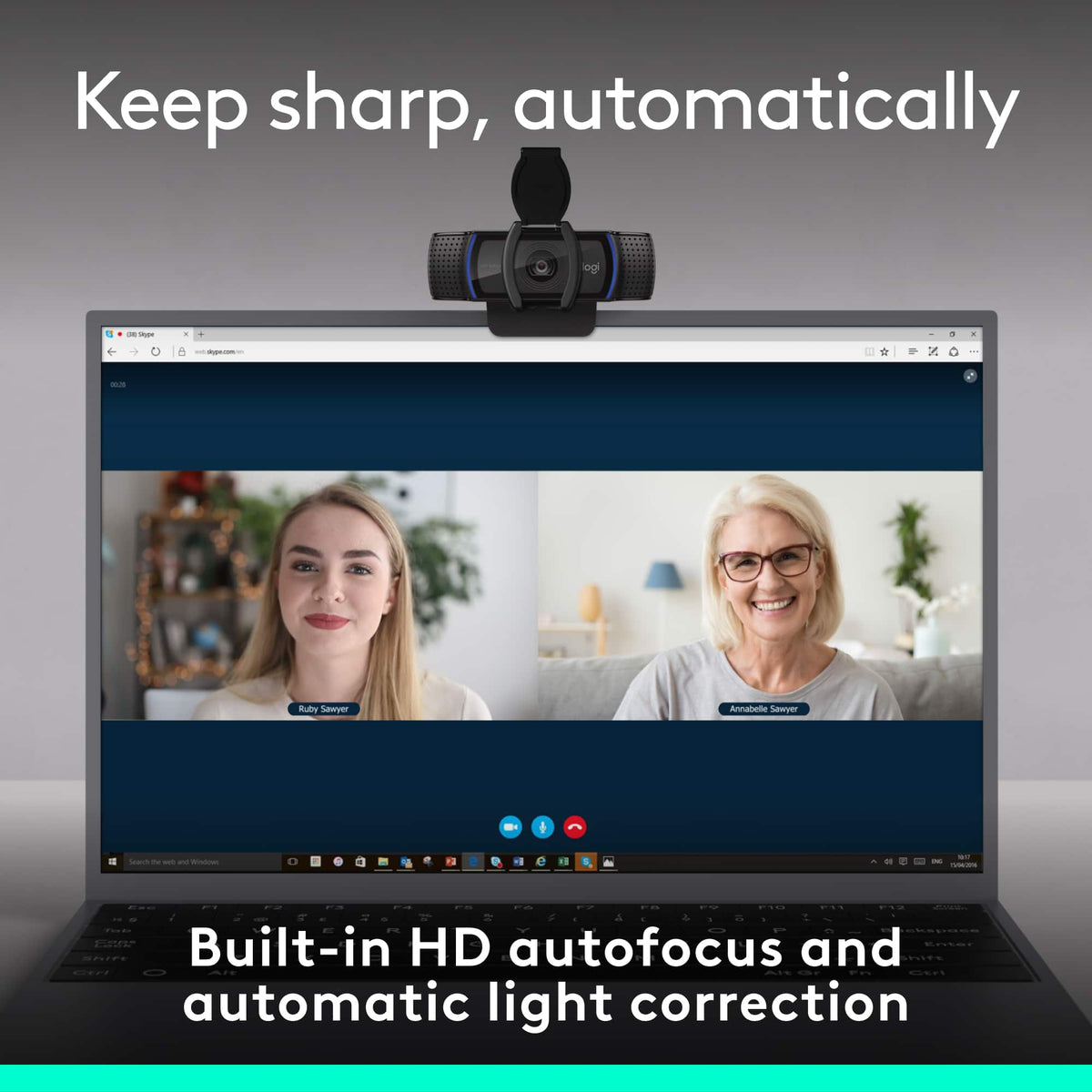 Logitech - C920e HD 1080p Mic-Enabled Webcam, Certified for Zoom, Microsoft Teams compatible, TAA Compliant - Black