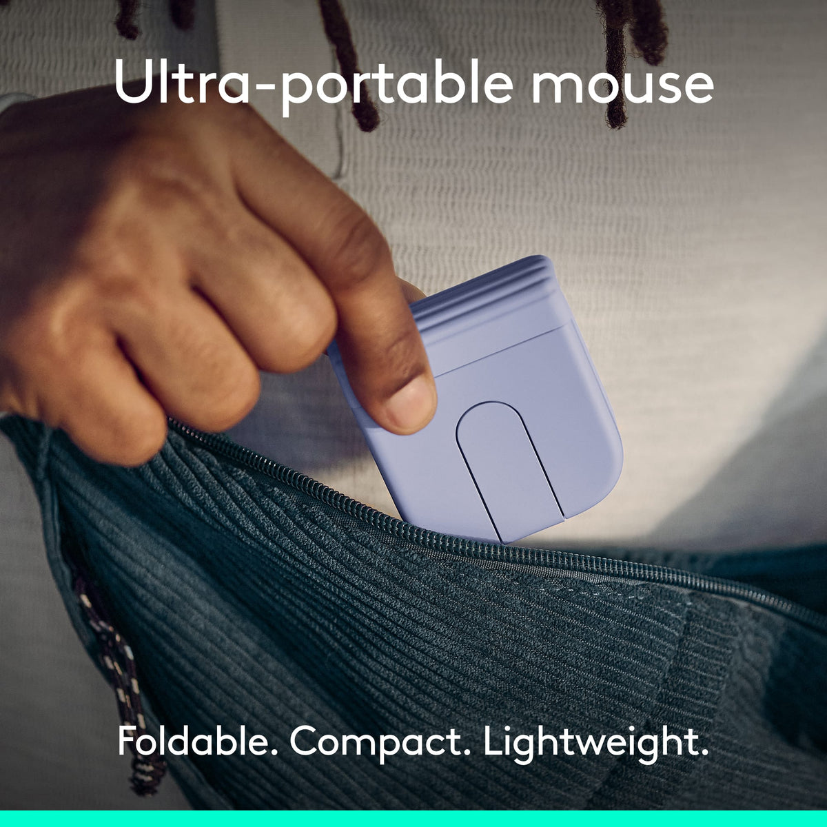 Logitech - Mobi Fold Ultra-Portable Travel Bluetooth Mouse with Touch Scroll and Quiet Clicks - Wireless - Lilac