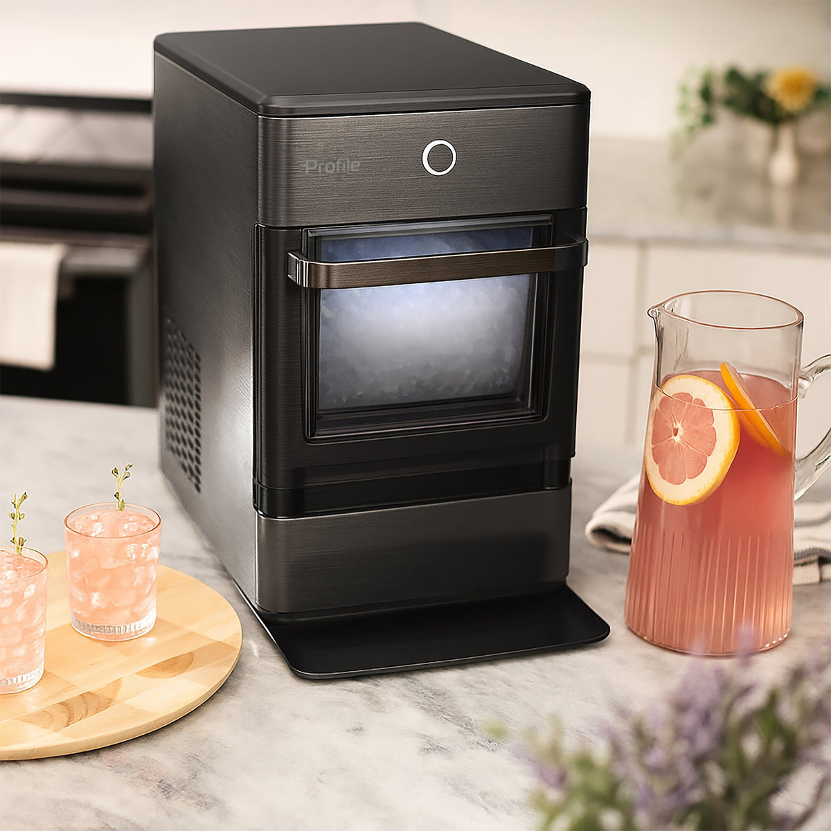GE Profile - Opal Nugget Ice Maker with Rapid Ice Production - Black Stainless Steel