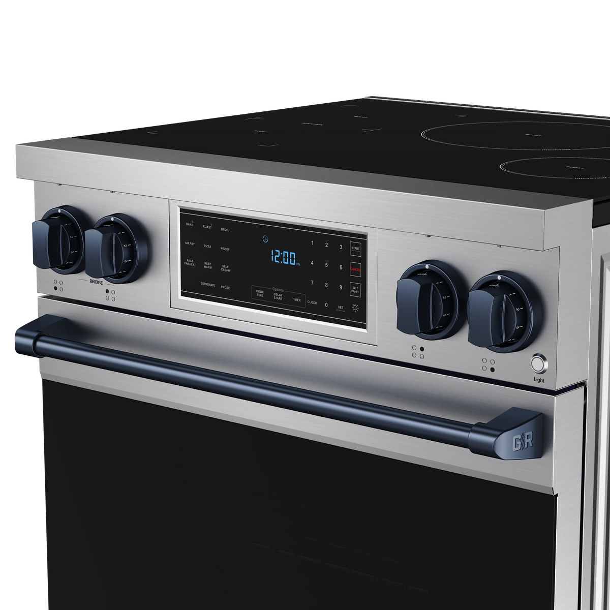 Gordon Ramsay Series by Thor Kitchen 4.8 Cu. Ft Freestanding Induction Range with Navy Blue Hardware - Stainless Steel