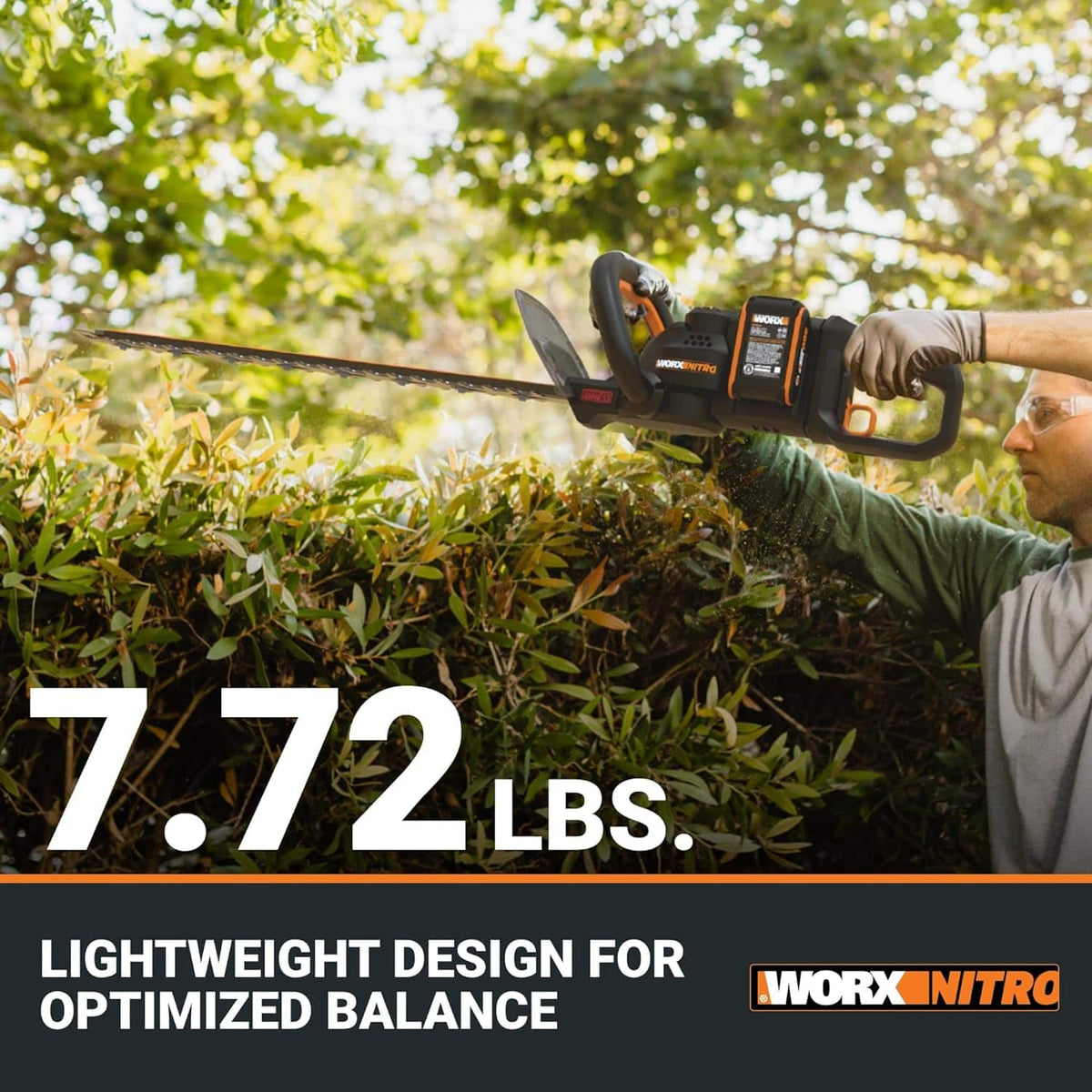 WORX - 40V 24" Cordless Hedge Trimmer (2 x 2.0 Ah Batteries & 1 x Charger) - Black