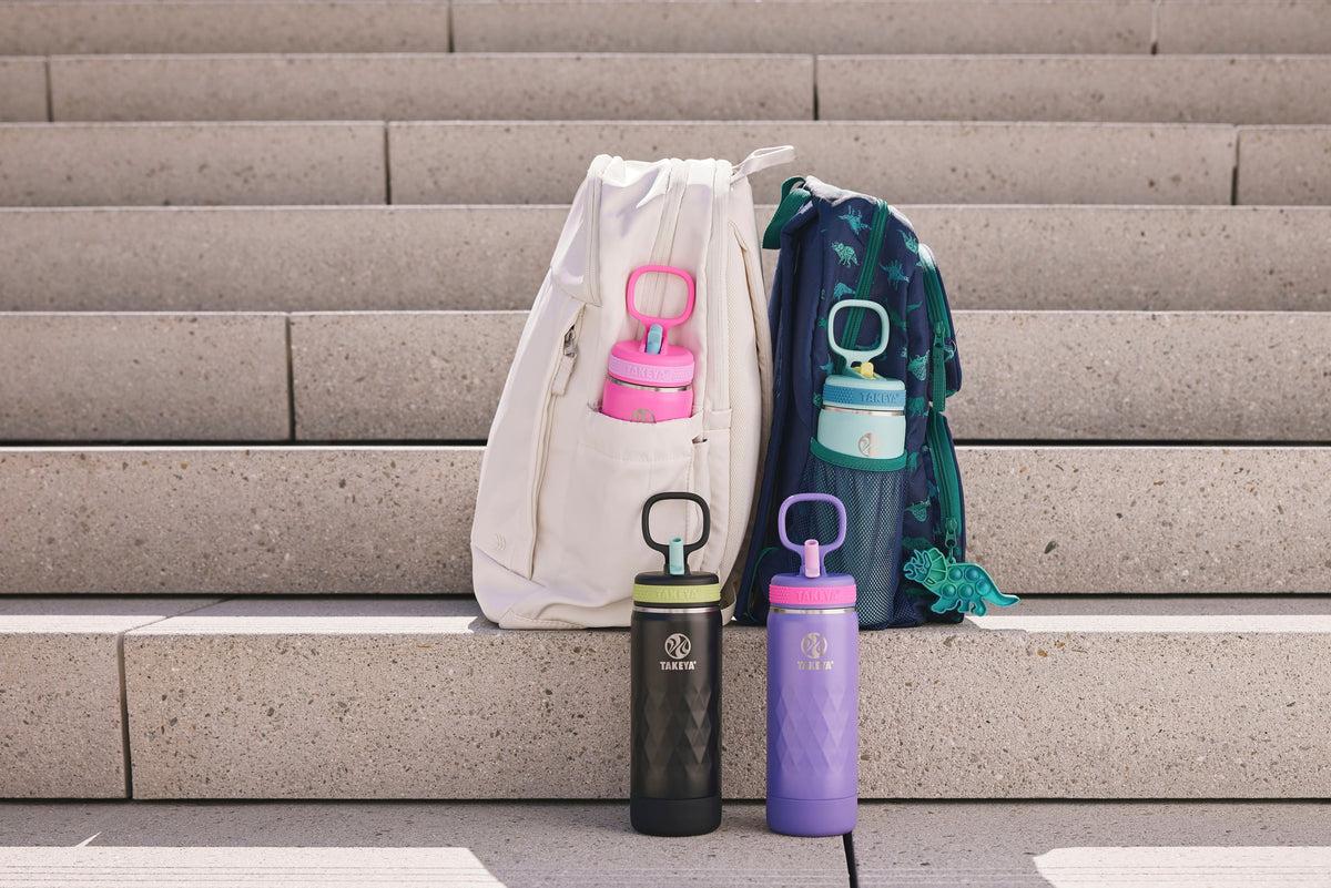 Takeya - Sport 18-oz. Kids Leakproof Water Bottle with Straw Lid - Night Glow
