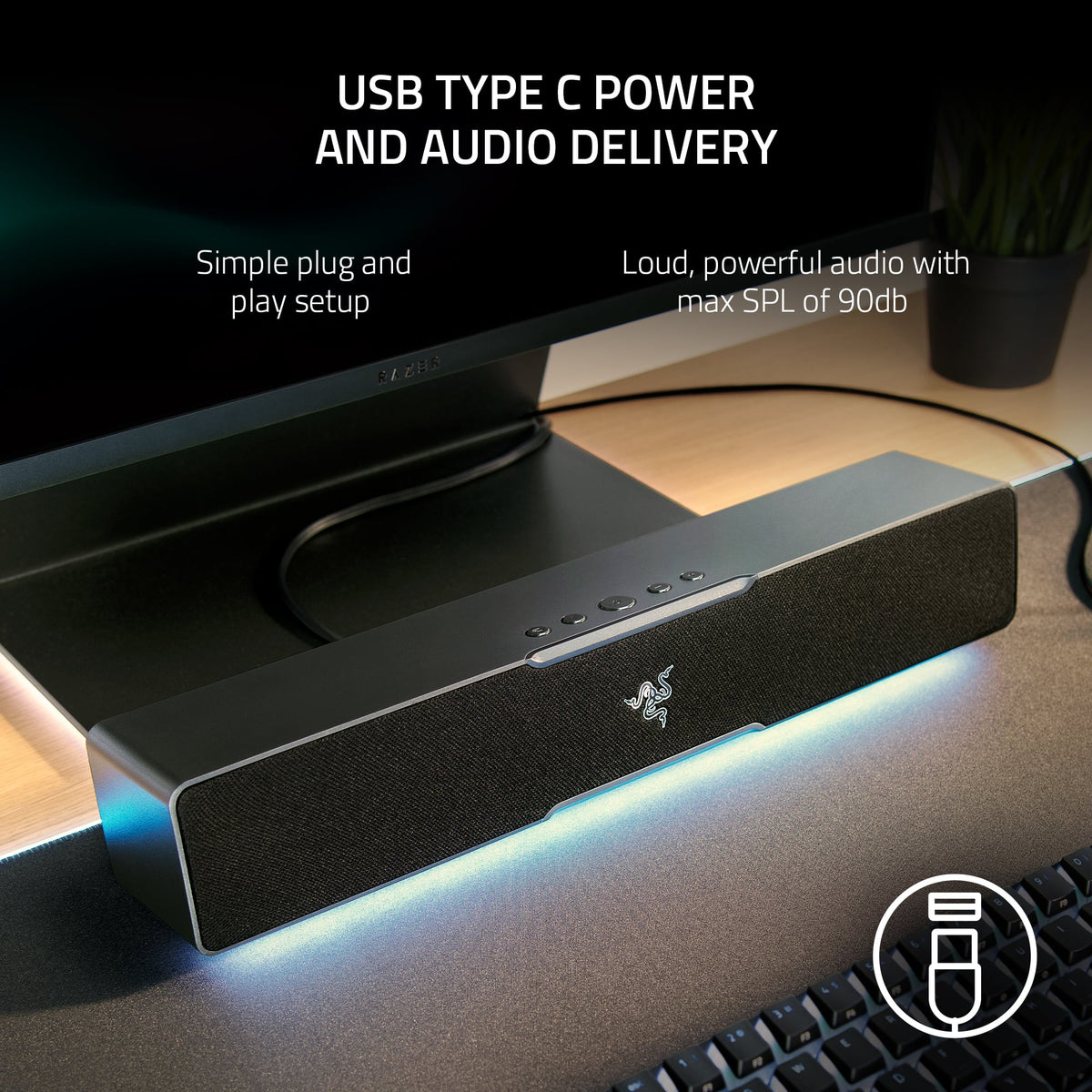 Razer - Leviathan V2 X 2.0 Bluetooth Gaming Speaker with RGB Lighting (1-Piece) - Black