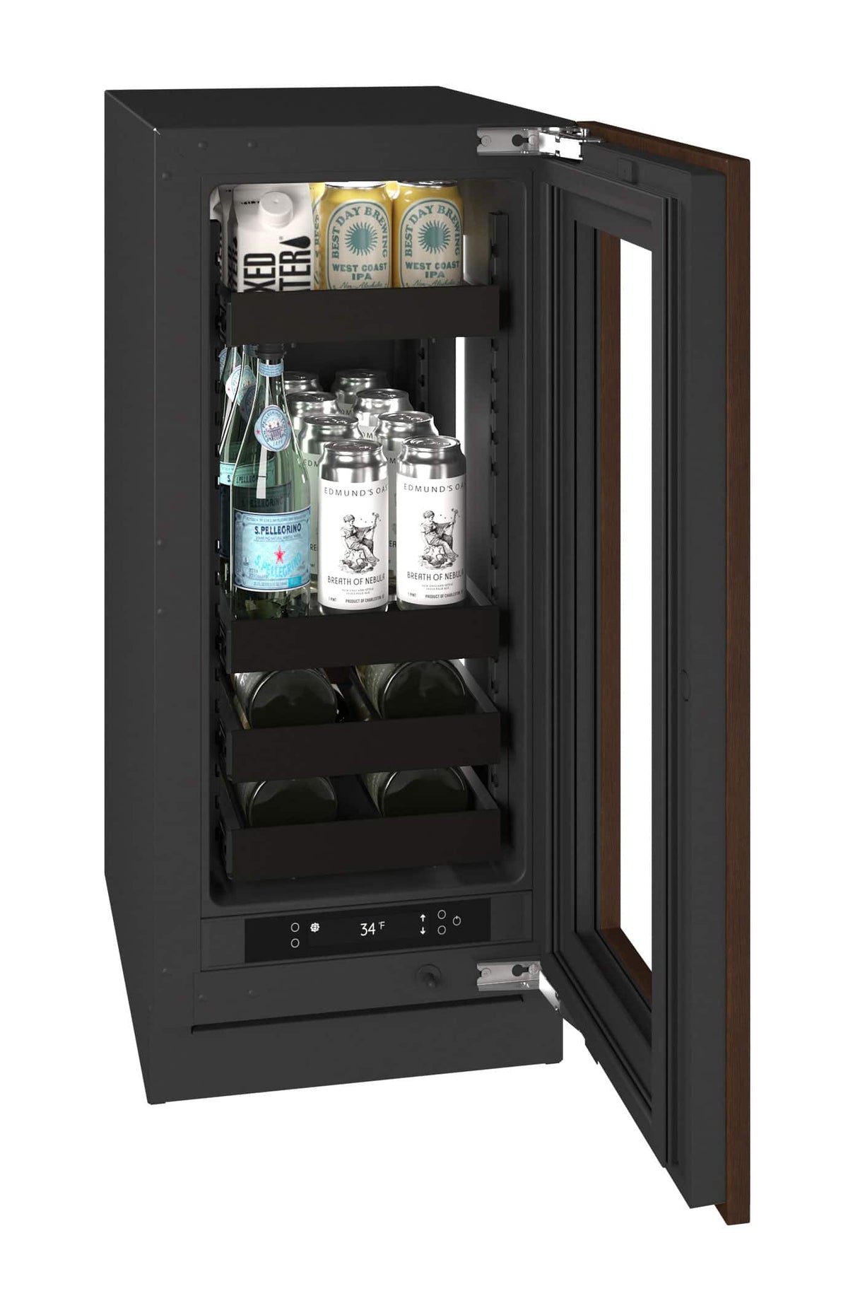 U-Line - 15"W. 2.8Cu.Ft. Built-In Beverage Center - Panel Ready Frame/Glass - Integrated Frame