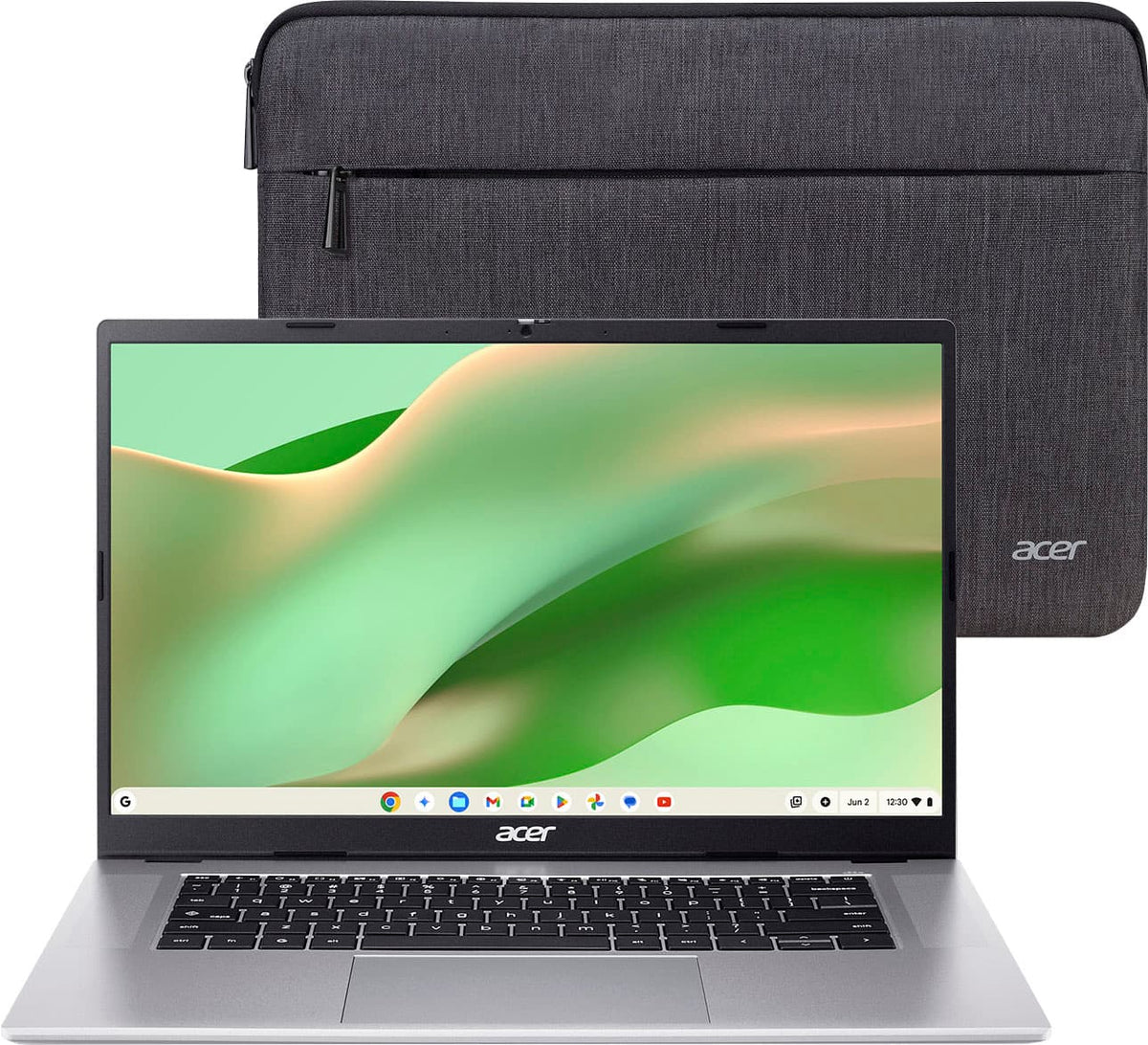 Acer - Chromebook 315 – 15.6" FHD Laptop with Google AI - MediaTek Kompanio 540 – 4GB Memory – 128GB Storage – Wi-Fi 6E - Silver