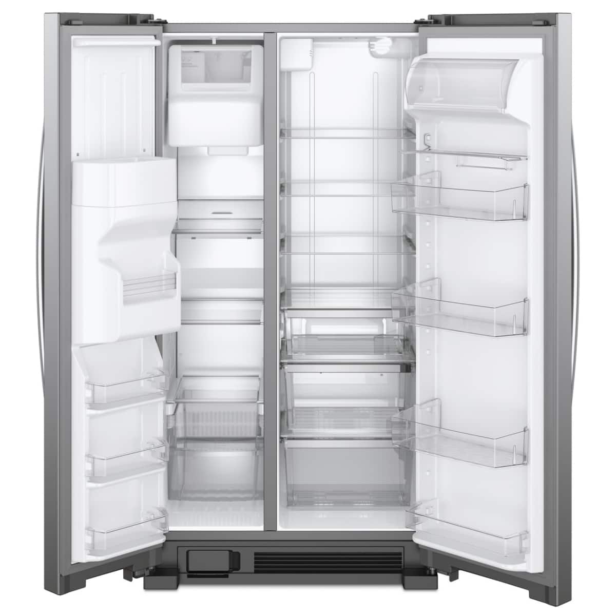 Whirlpool - 33 in. Wide 21 cu. ft. Side-by-Side Refrigerator with LED Interior Lighting - Stainless Steel