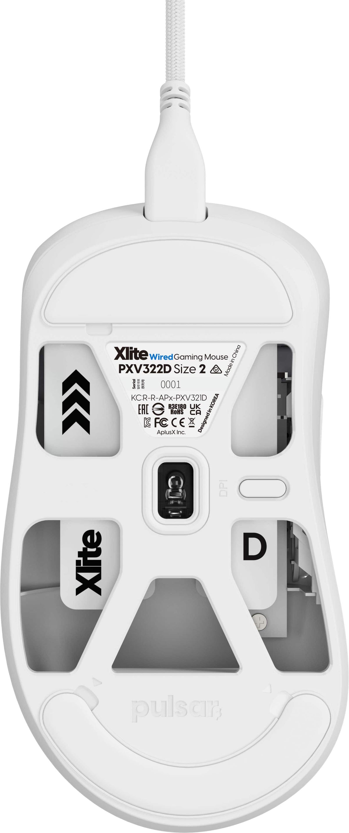 Pulsar - Xlite Medium Wired Mouse - Wired - White