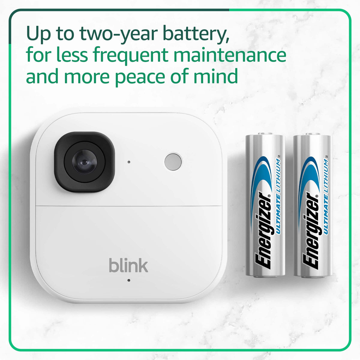 Blink - Outdoor 2K+ Wireless Smart Security Camera, 2K video, Two-way audio, Noise Cancellation, Smart detection Add-onCam - White