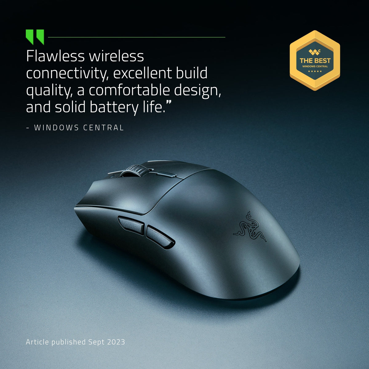 Razer - Viper V3 HyperSpeed Lightweight Optical Gaming Mouse with 280 Hour Battery Life - Wireless - Black