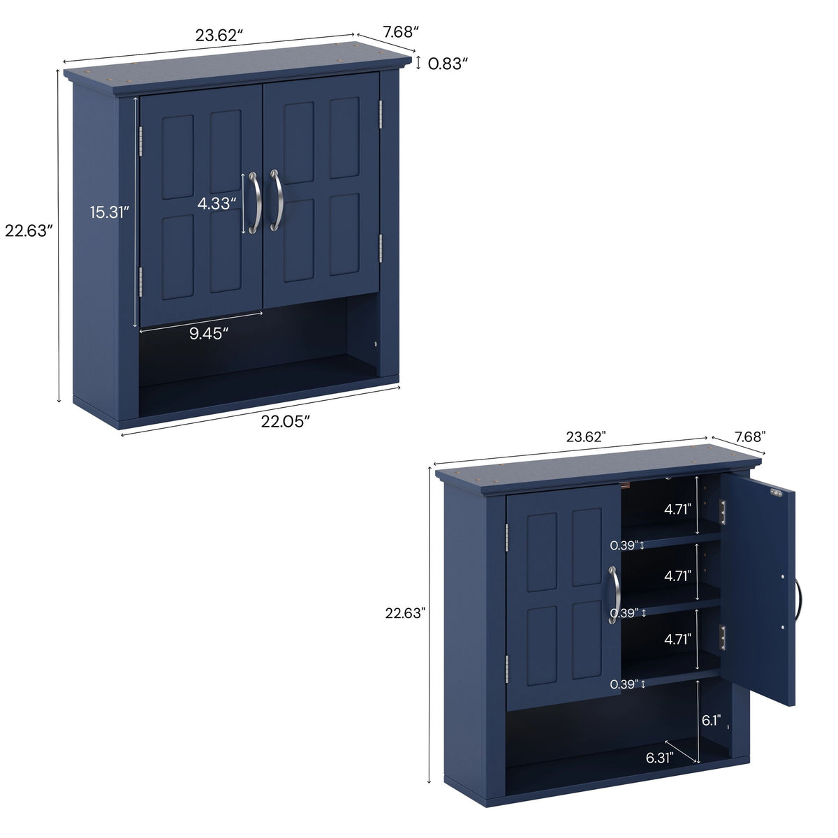 Armario De Pared Multifuncional Con Estantes Ajustables Para Baño