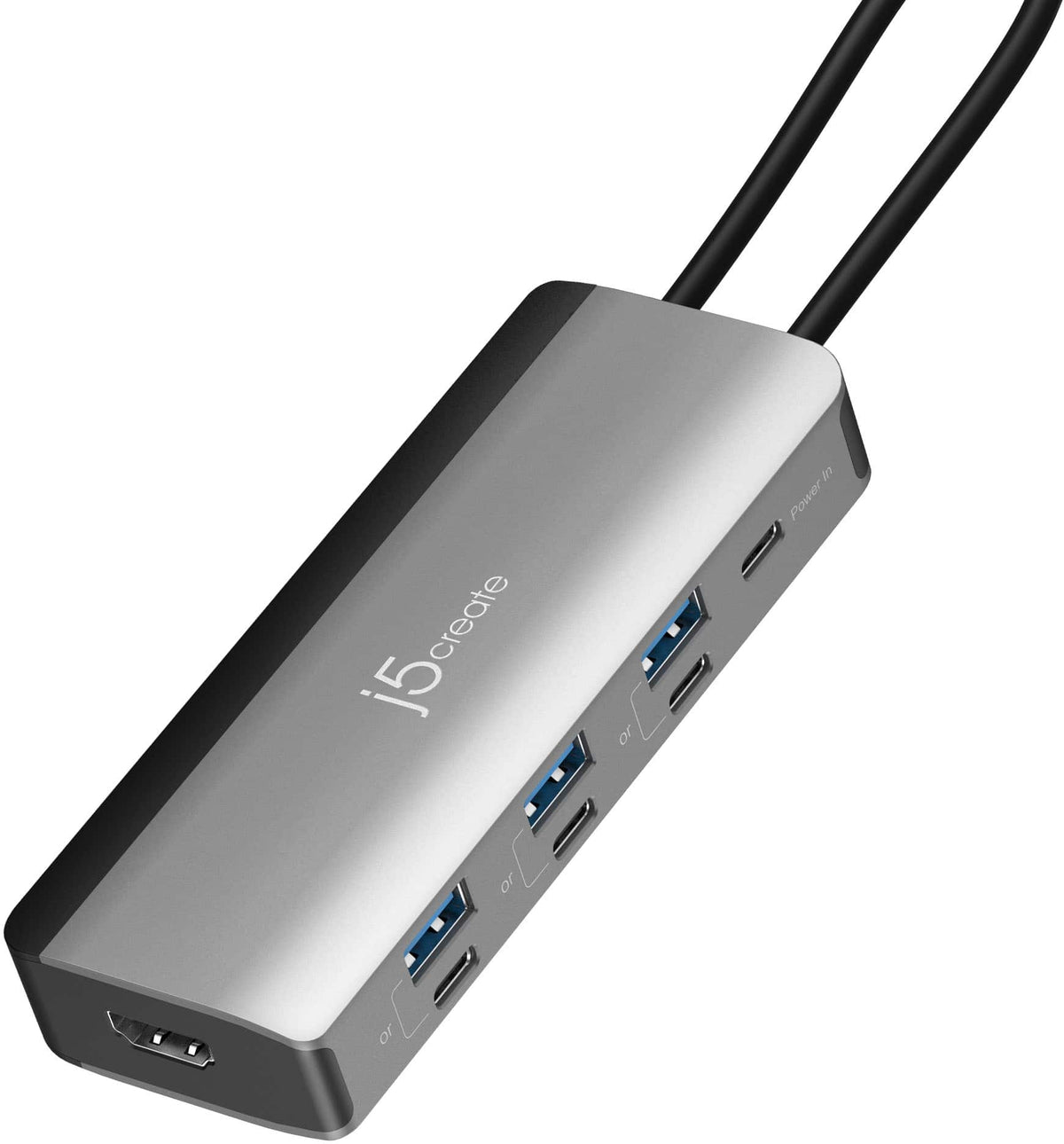 j5create - Flexible Ports USB-C® 4K144 HDMI™ Hub - Slim 8 in 1 for Windows, macOS, Chrome OS - Space Gray
