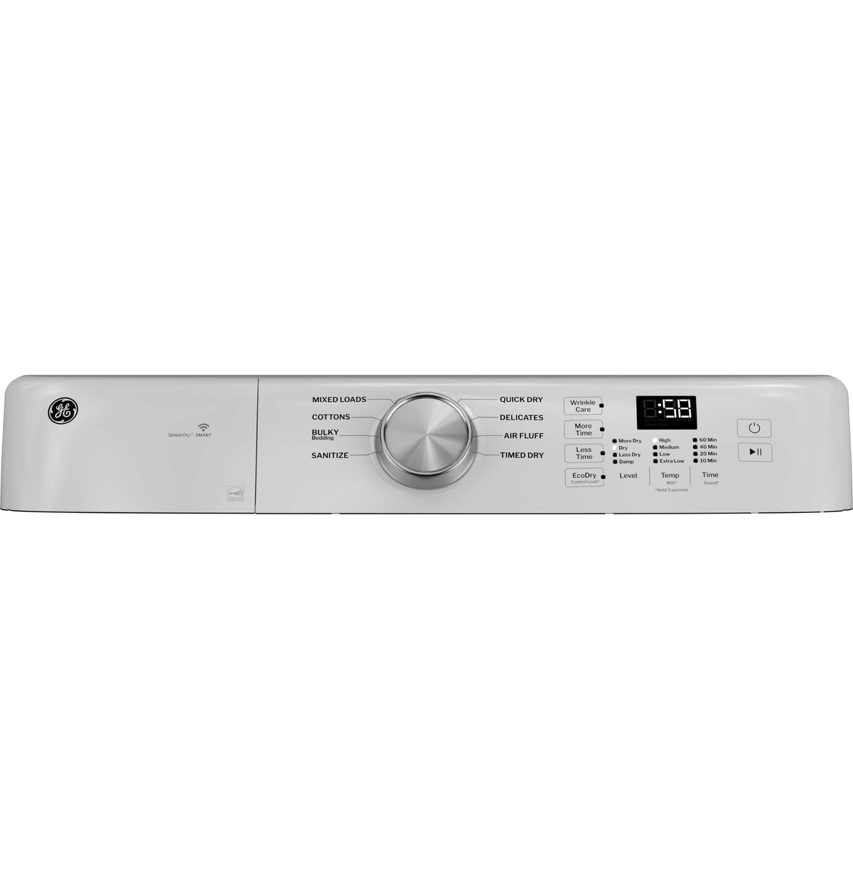 GE - 7.8 Cu. Ft. Stackable Smart Electric Dryer with Sanitize Cycle - White