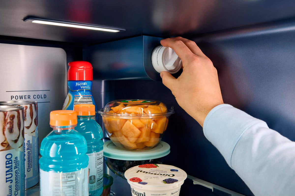 Maytag - 36 in. Wide 29 cu. ft. Side-by-Side Built-in Refrigerator with Arctic Blue Interior - Stainless Steel