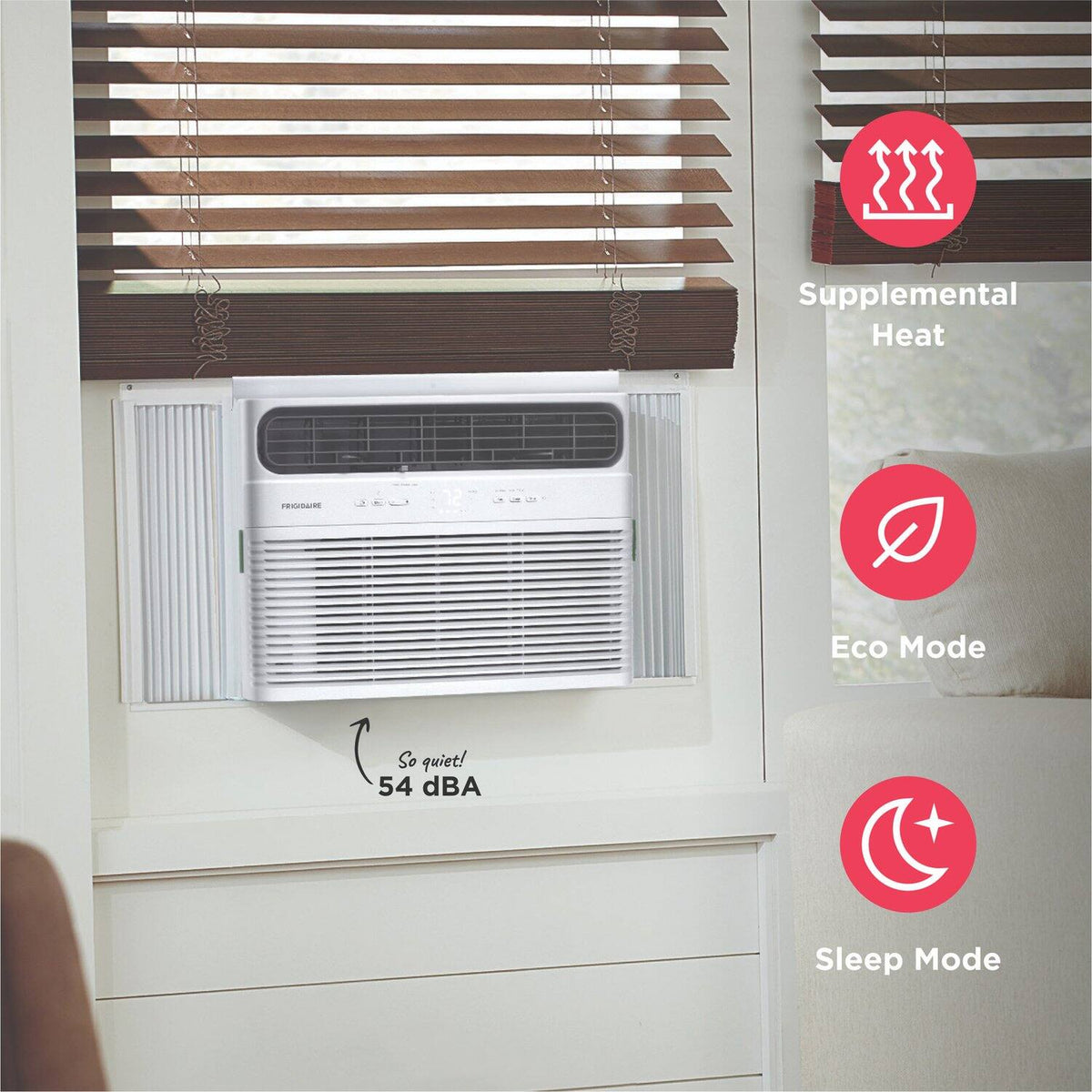 Frigidaire - 12,000 BTU 550 Sq. Ft. Window Air Conditioner with 11,000 BTU Supplemental Heat Function - White